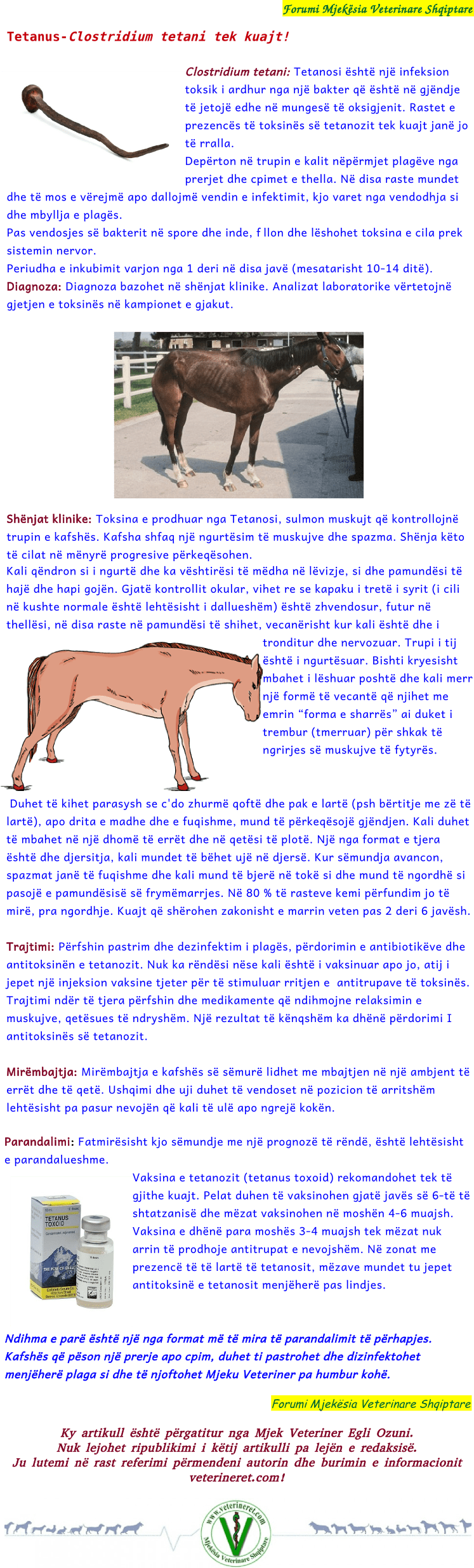 Tetanus-Veterineret